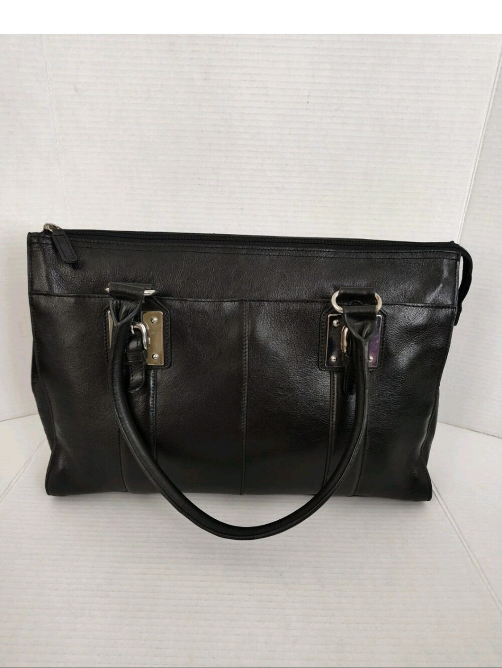 Wilsons Leather Black Laptop Briefcase Bag Business Organizer *No Shoulder Strap - Picture 11 of 11